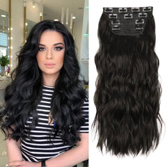 ZQIAN BEAUTY black hair extensions 20 inch front view for added length