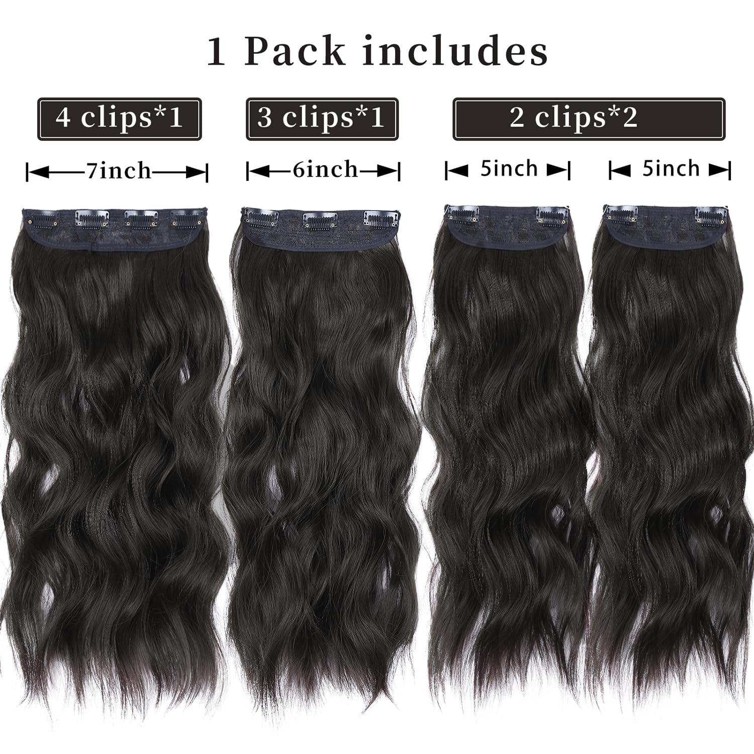 ZQIAN BEAUTY black hair extensions 20 inch side view for added volume