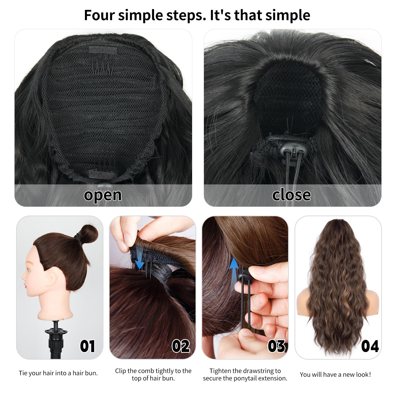 ZQIAN BEAUTY daily-use ponytail enhances fullness for events or everyday wear