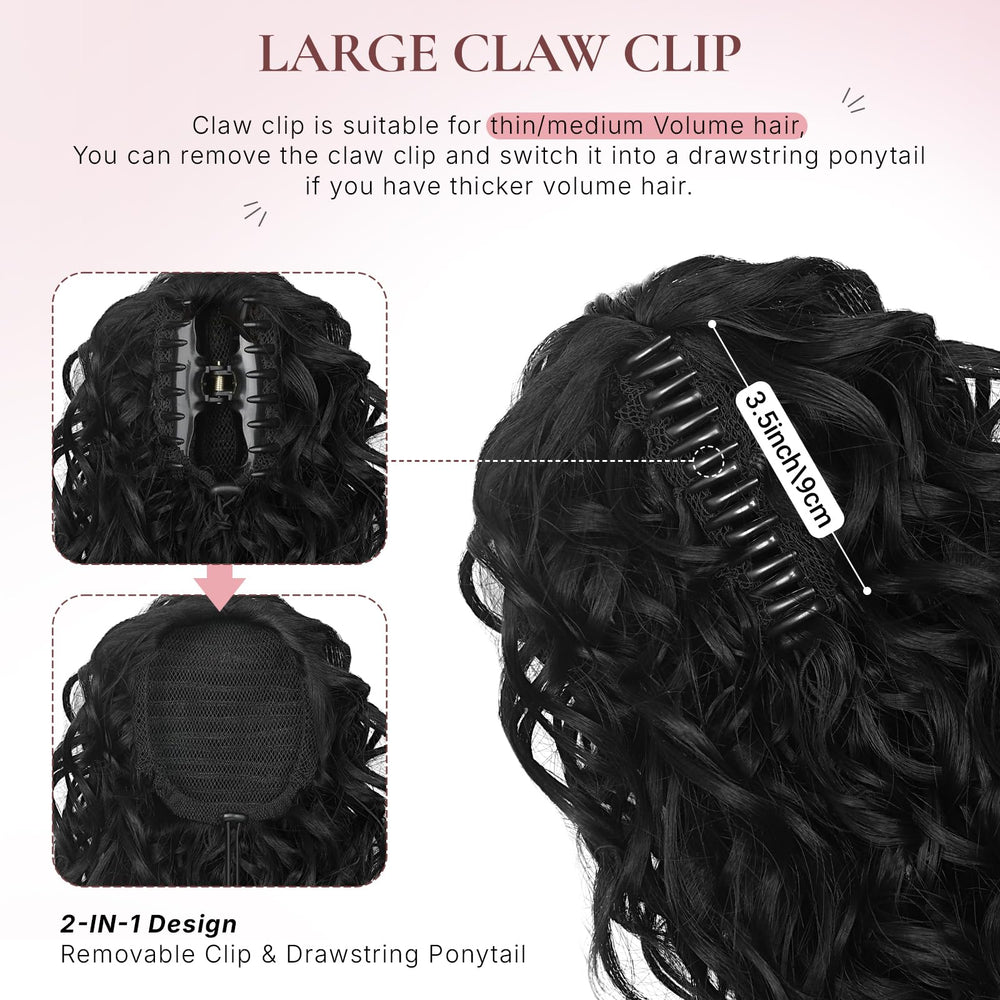 ZQIAN BEAUTY lightweight clip-on ponytail enables comfortable all-day wear