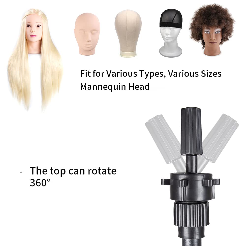 Three-plate design enhances stability for precise styling on training heads.