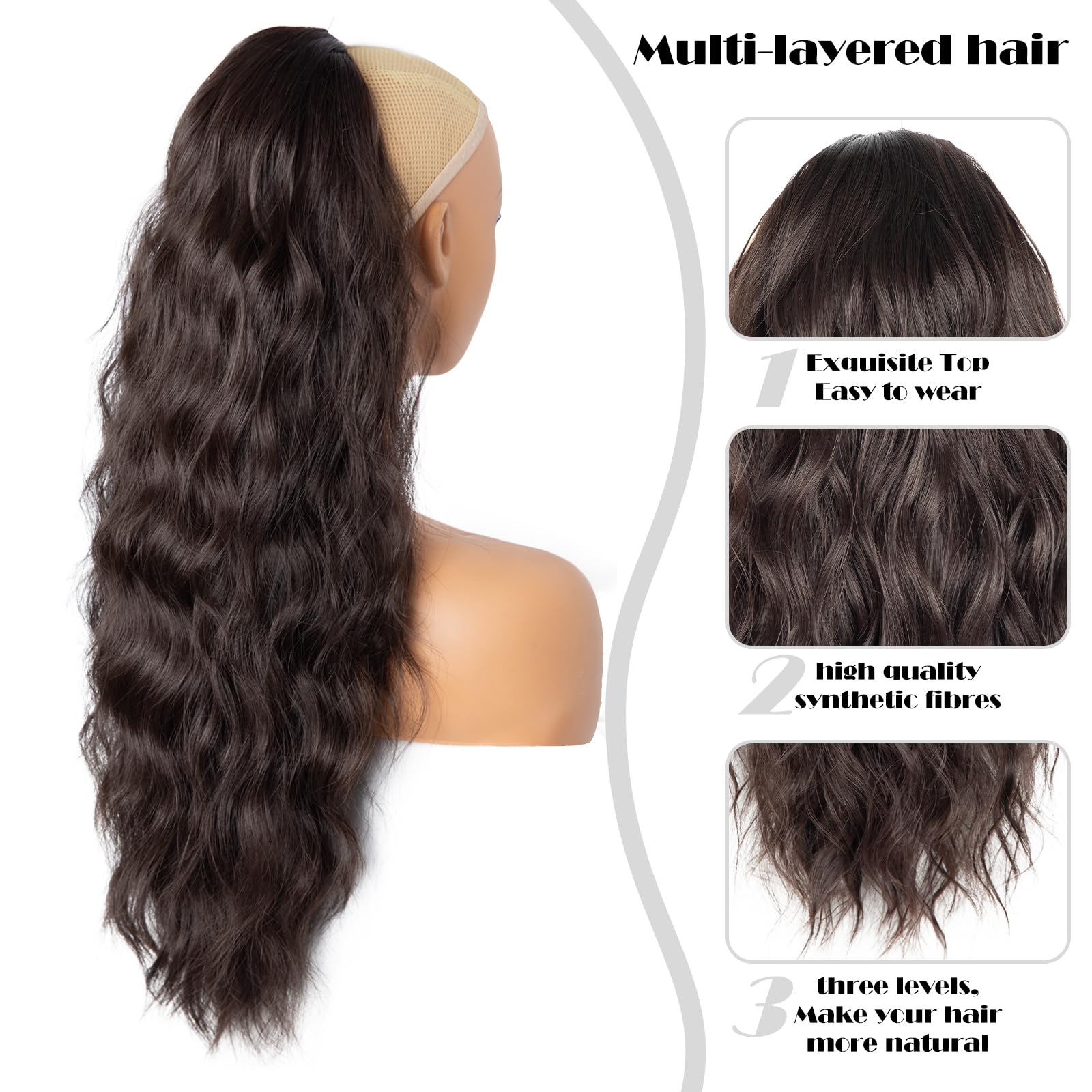 ZQIAN BEAUTY synthetic ponytail offers versatile styling with easy care