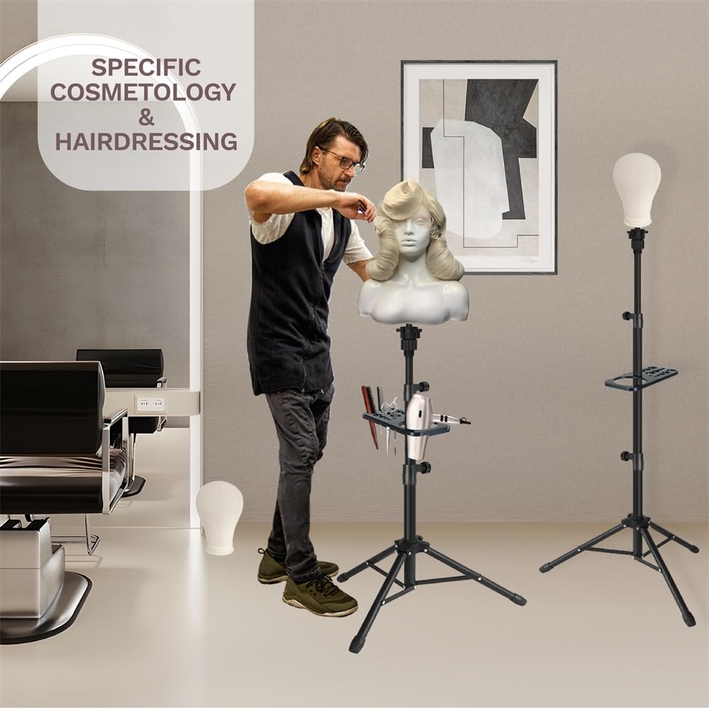 ZQIAN BEAUTY metal wig stand with tripod legs supports flexible studio setups