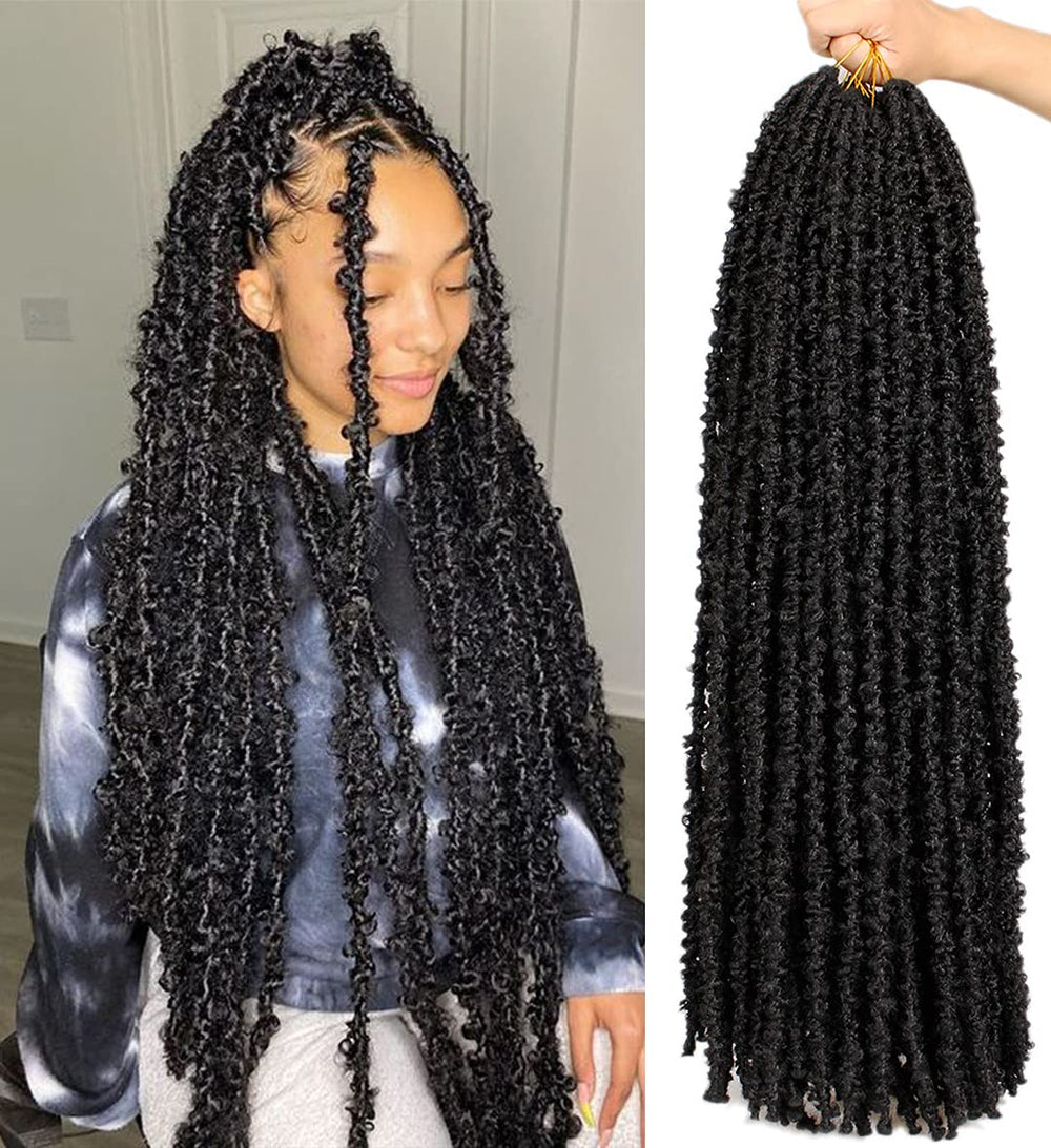 ZRQ butterfly locs 30in distressed crochet braids offer lightweight movement.