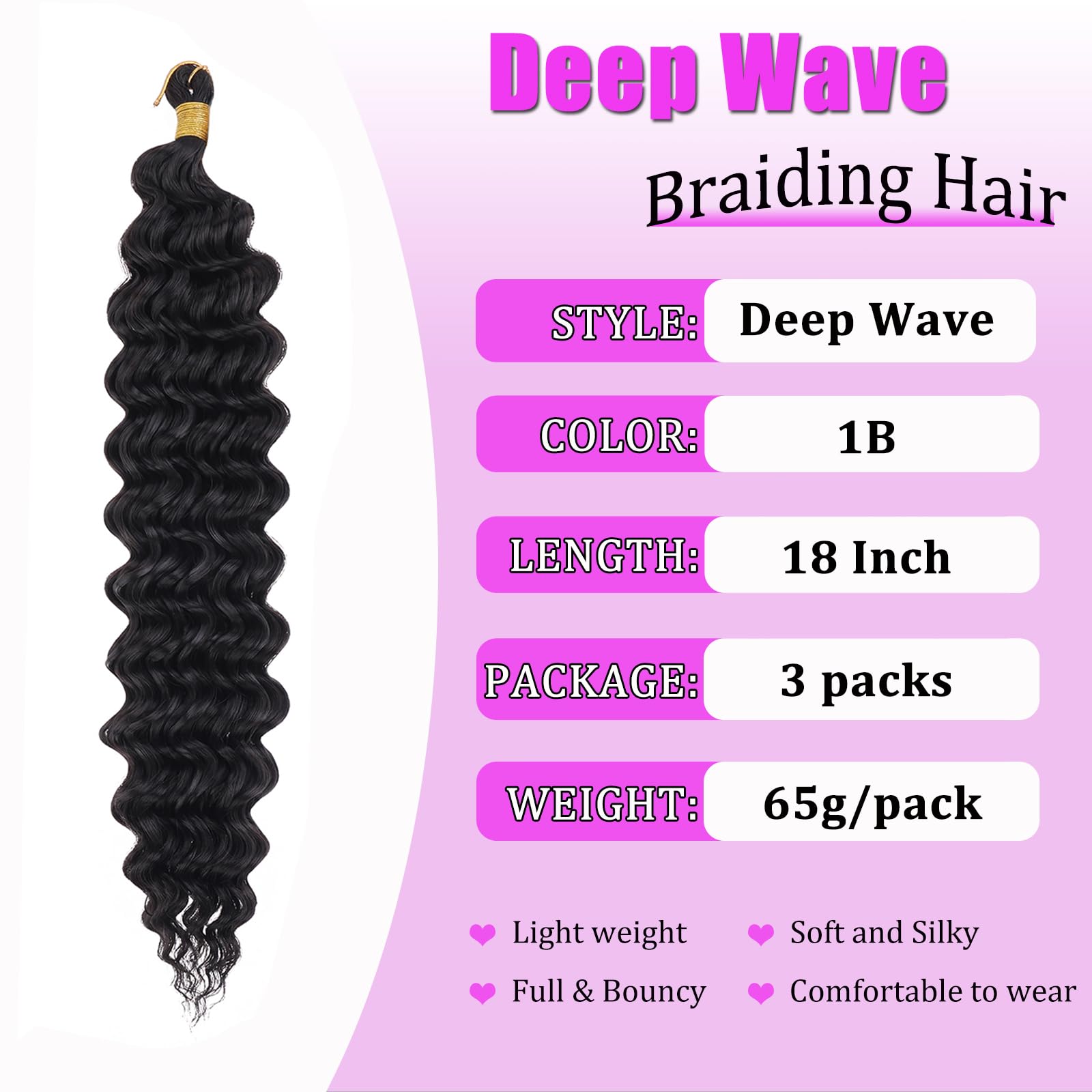 ZRQ Ocean Wave Curling Hair 18-inch ideal for boho styles.