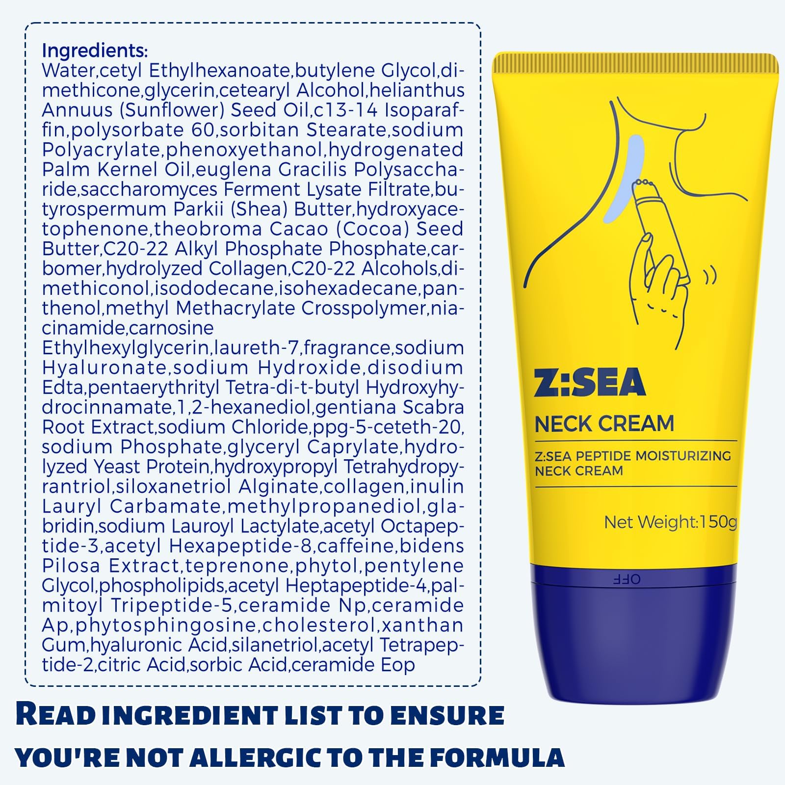 Z:SEA neck cream helps smooth crepey neck texture