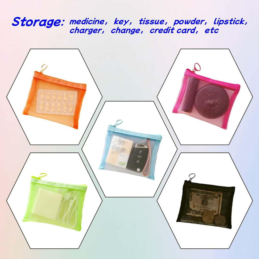 ZSlactp colorful pouch set helps organized items.