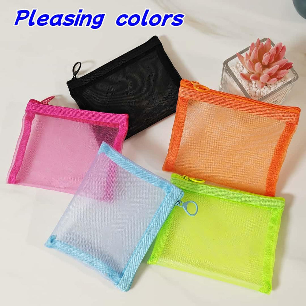 ZSlactp zipper mesh pouch keeps items visible and accessible.