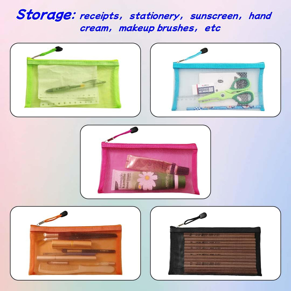 ZSlactp mesh makeup bag keeps cosmetics breathable and visible.