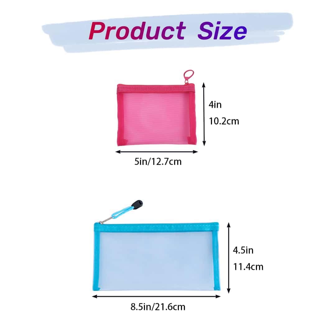 ZSlactp mesh pencil pouch with zipper for tidy art supplies on the go.