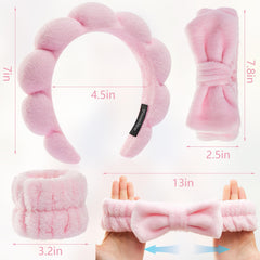 Ztomine diadema con lazo para lavado facial, estilo y comodidad en la rutina.