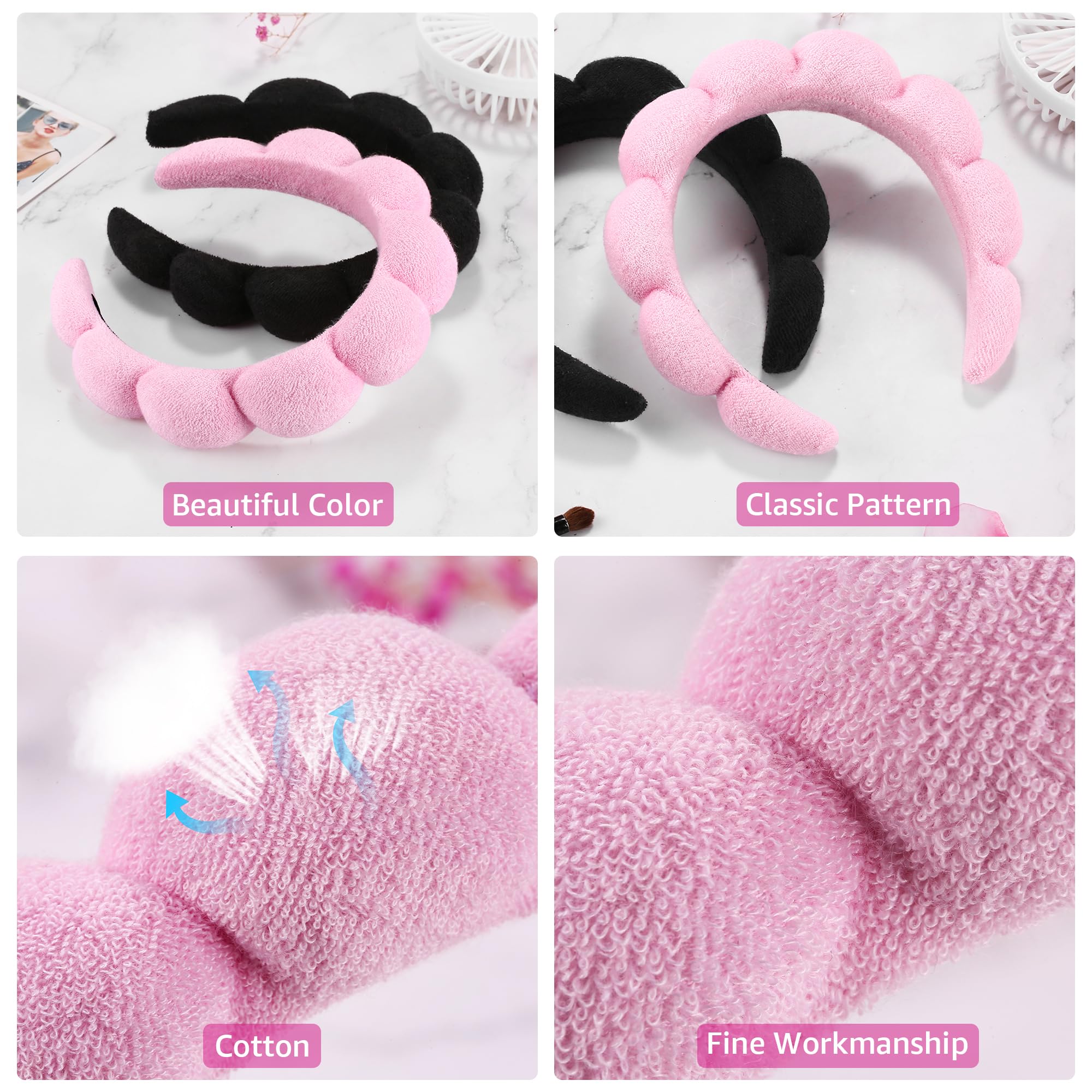 Combo de dos diademas Ztomine para spa en casa y sesiones de belleza.