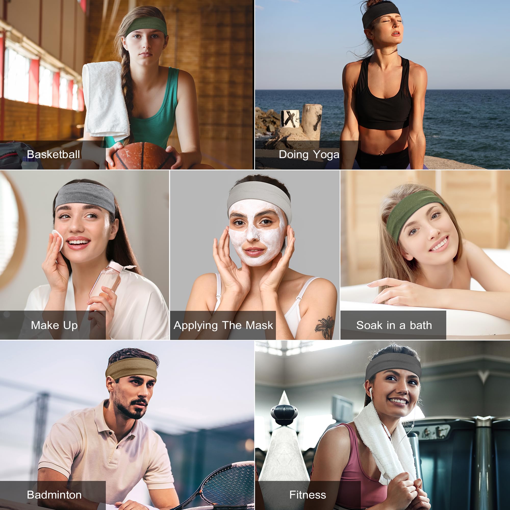 Ztomine breathable, stretchy headbands providing secure fit for all head sizes