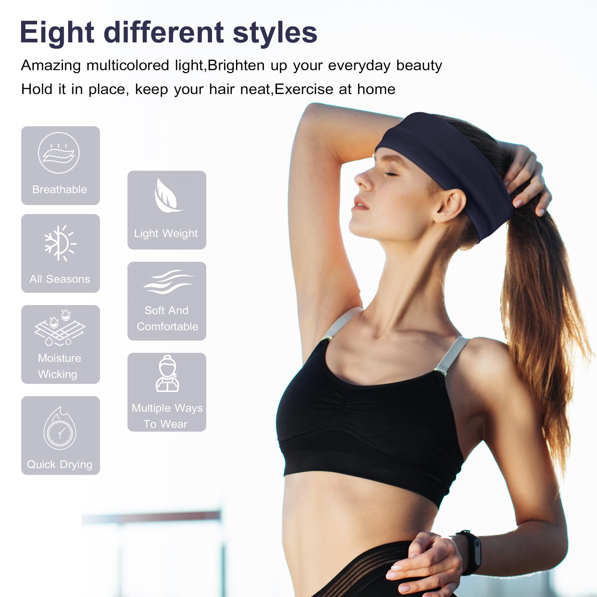 Ztomine headbands in black provide secure fit for yoga and runs