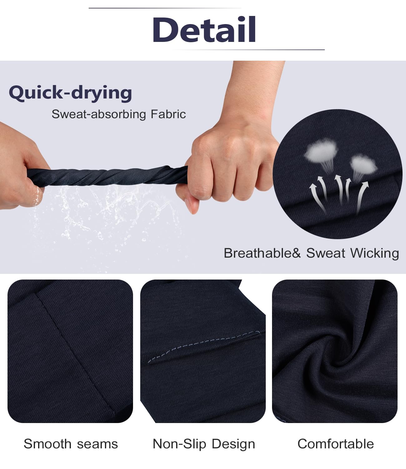 Ztomine headbands in gray complement outfits and stay in place during workouts