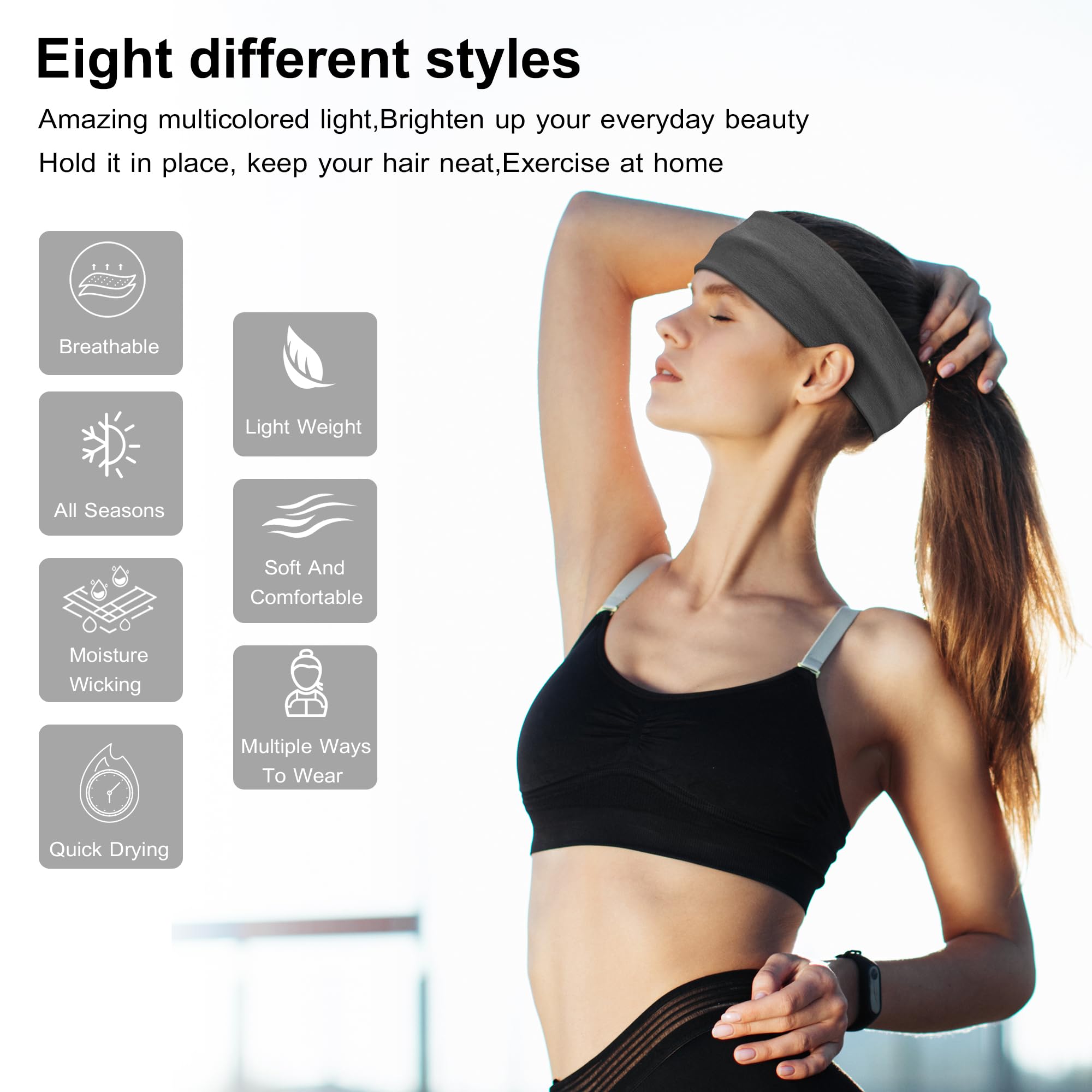 Ztomine headbands stretchable fabric demonstrates breathable design and sweat absorption