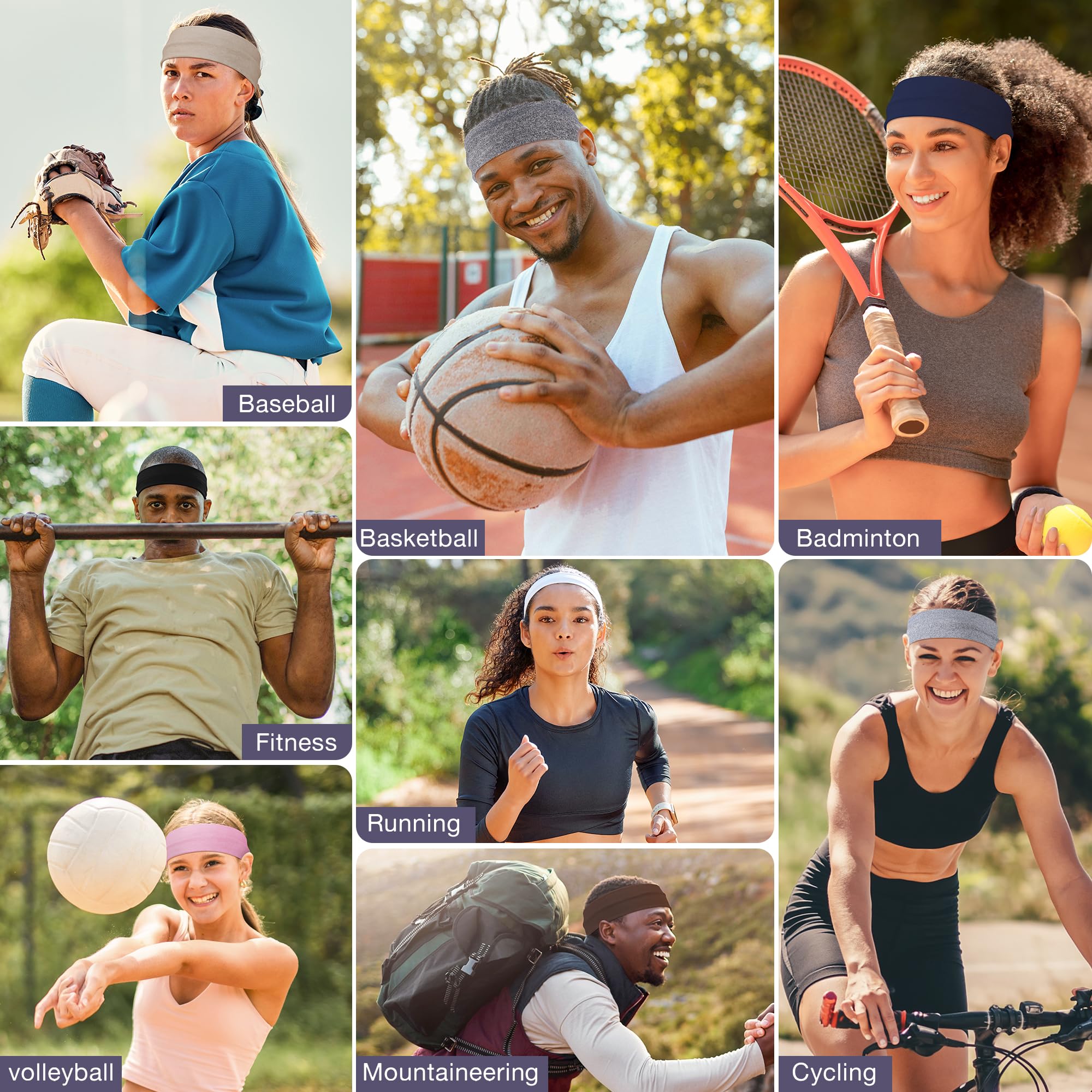 Ztomine running headbands for outdoors, keeps sweat out of eyes.