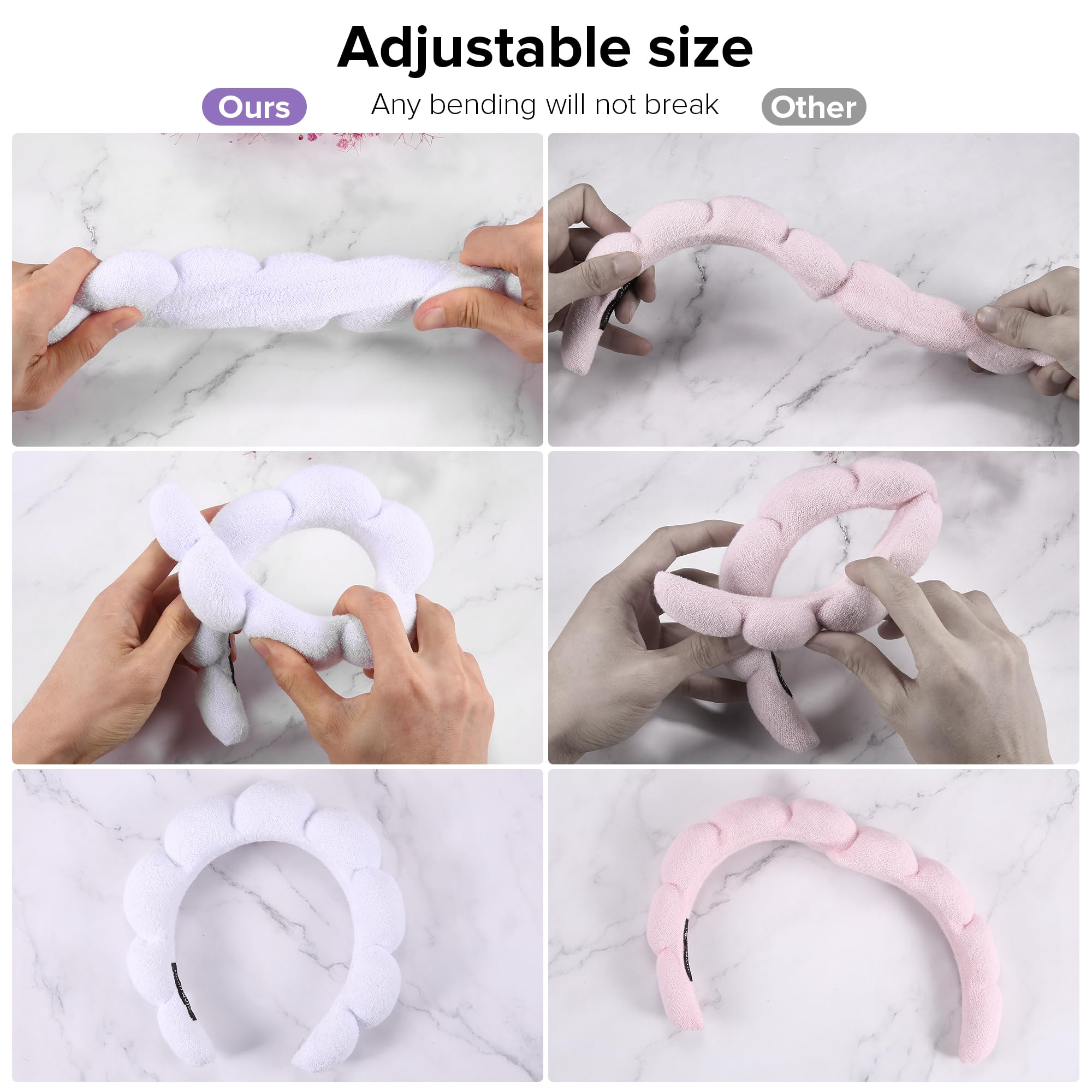 Ztomine spa headbands shielding blowouts during facial routines