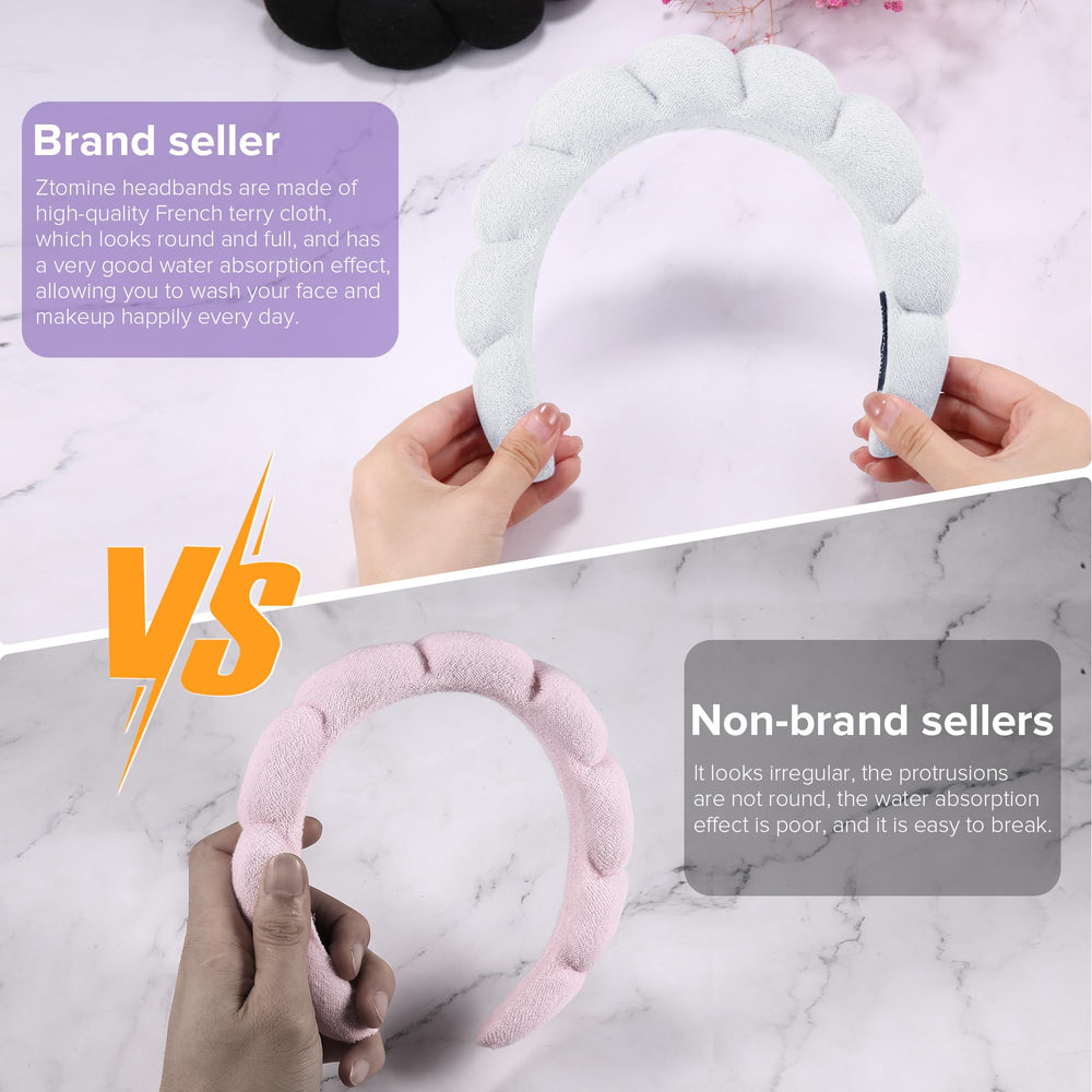 Ztomine headbands guiding makeup application by keeping hair away from the face
