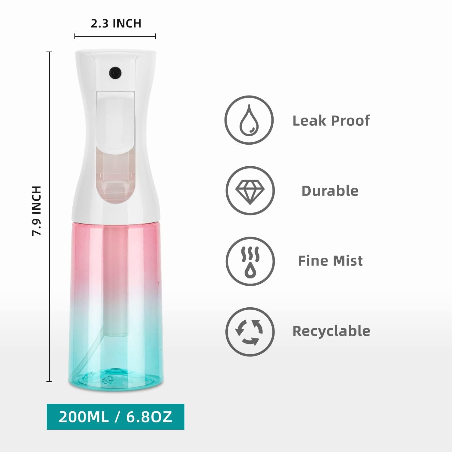 Zuhose bottle showcasing continuous spray technology for steady mist