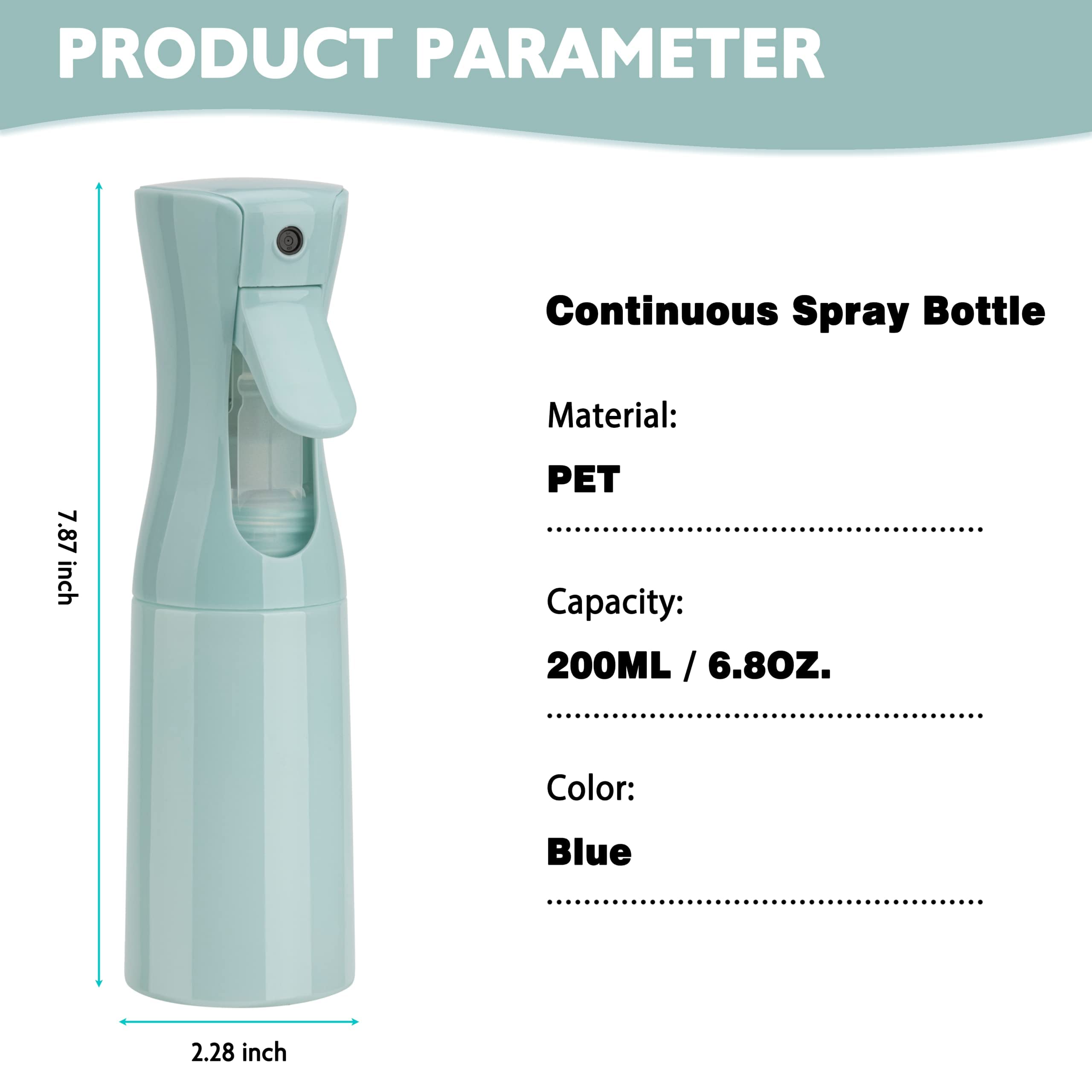 Zuhose continuous spray bottle demonstrates long lasting mist with light presses.