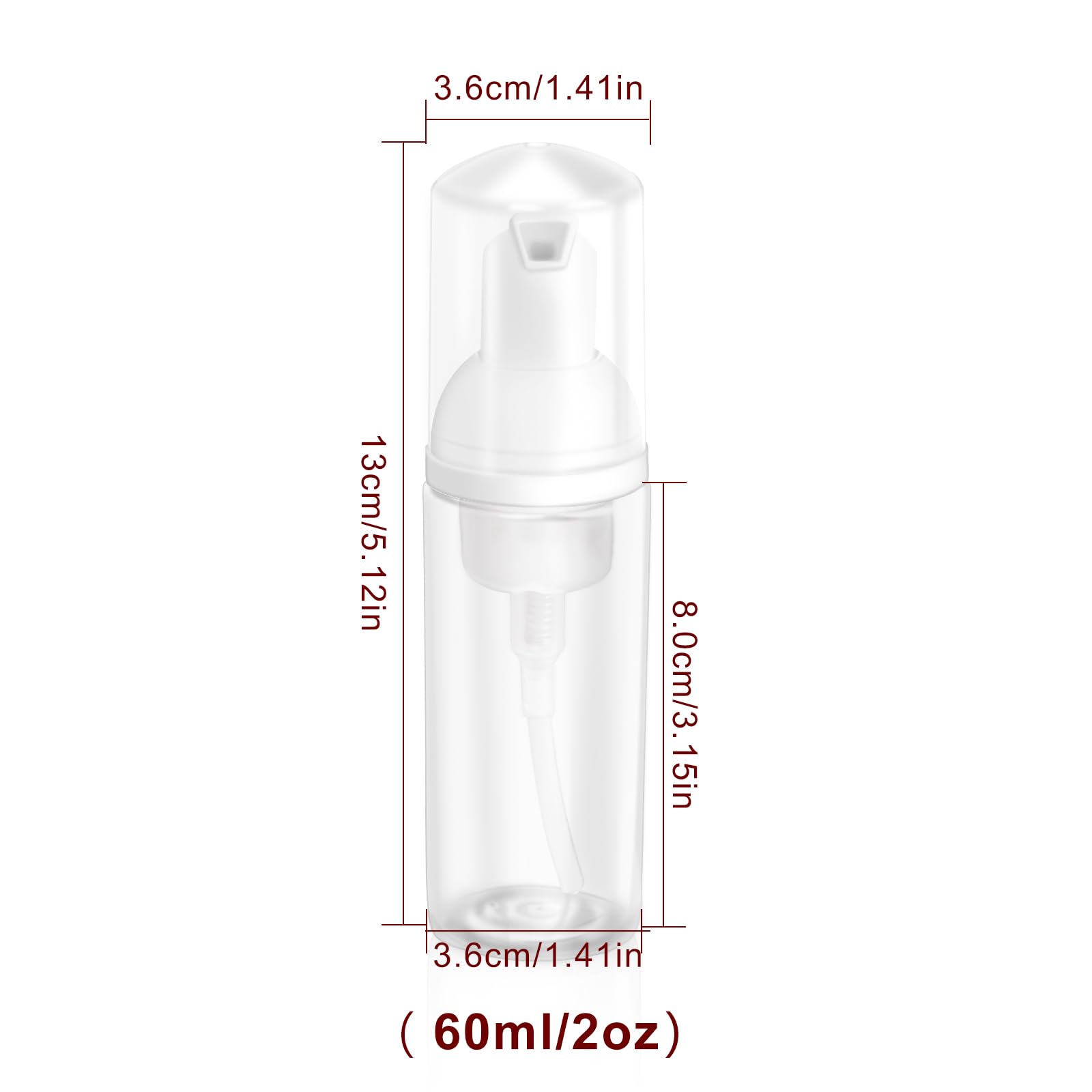 Close-up of Zuihug 2oz foam bottle pump cap for smooth foam.