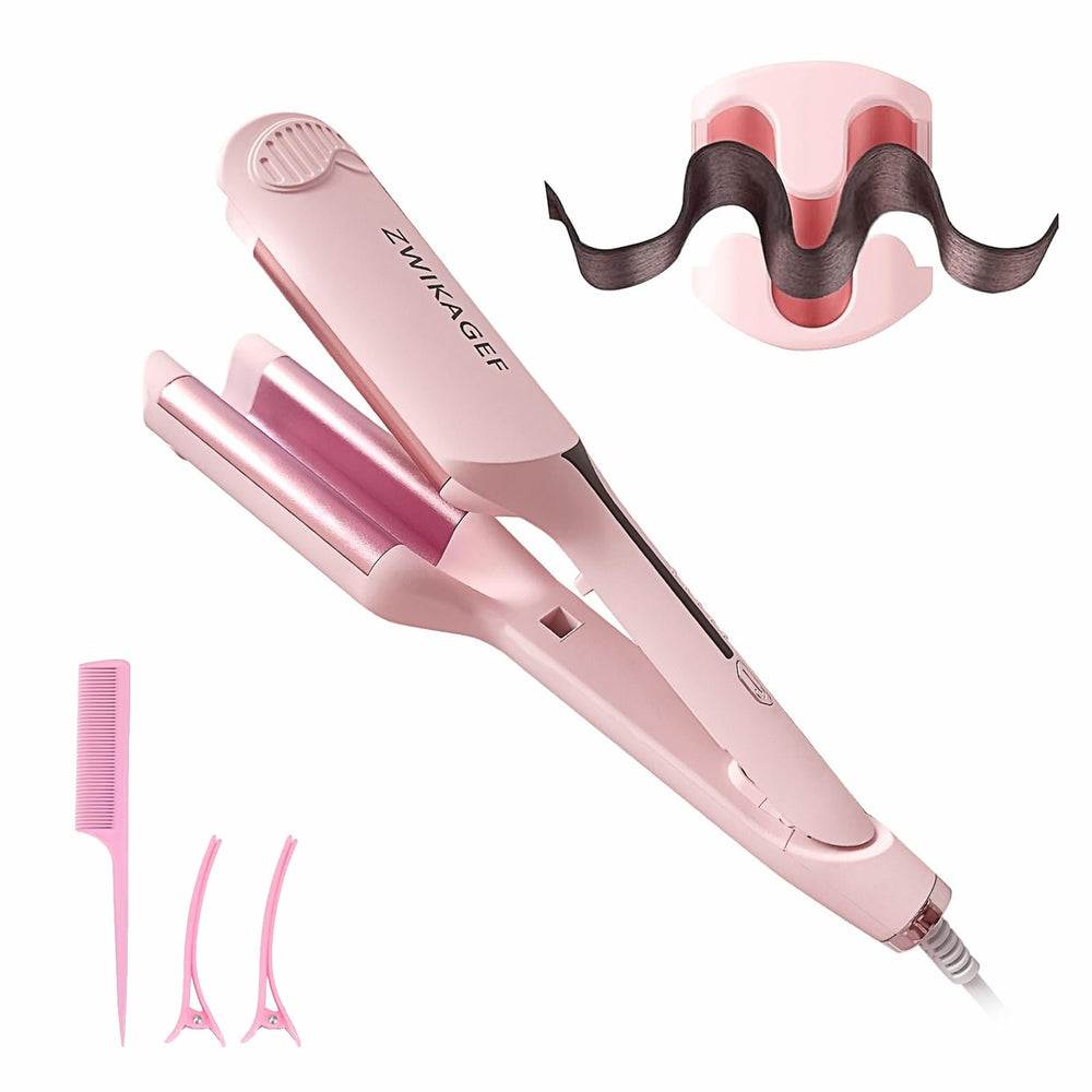 ZWIKAGEF ceramic 3-barrel crimper delivers versatile waves quickly.