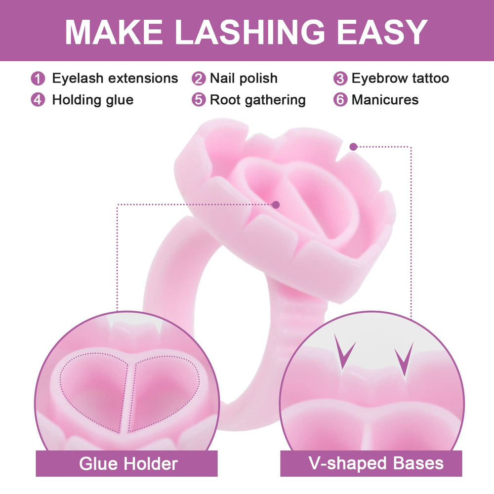 ZXMFDZ pink glue rings versatile for nails and eyeliner tasks.