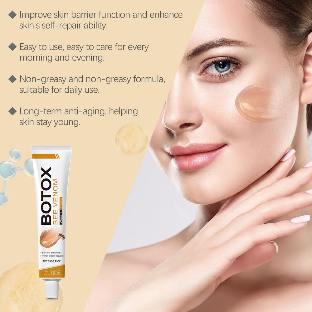 Applying ZXZTSM Bee Venom Cream with gentle circular massage on the face
