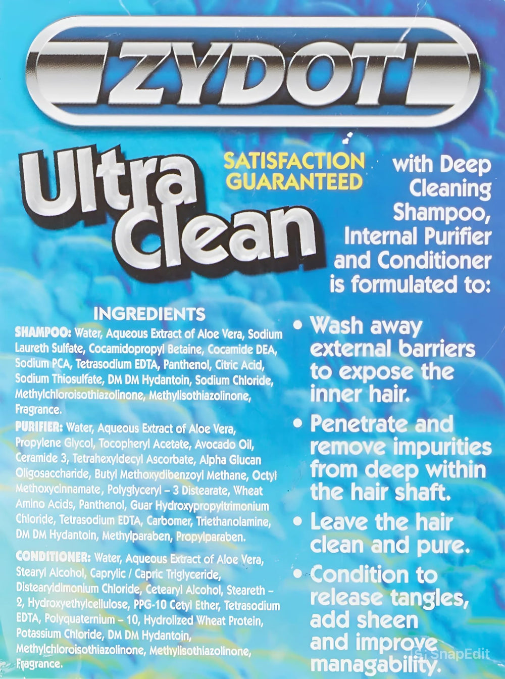Zydot Ultra Aplicación Rápida 45 Minutos facilita detox express.