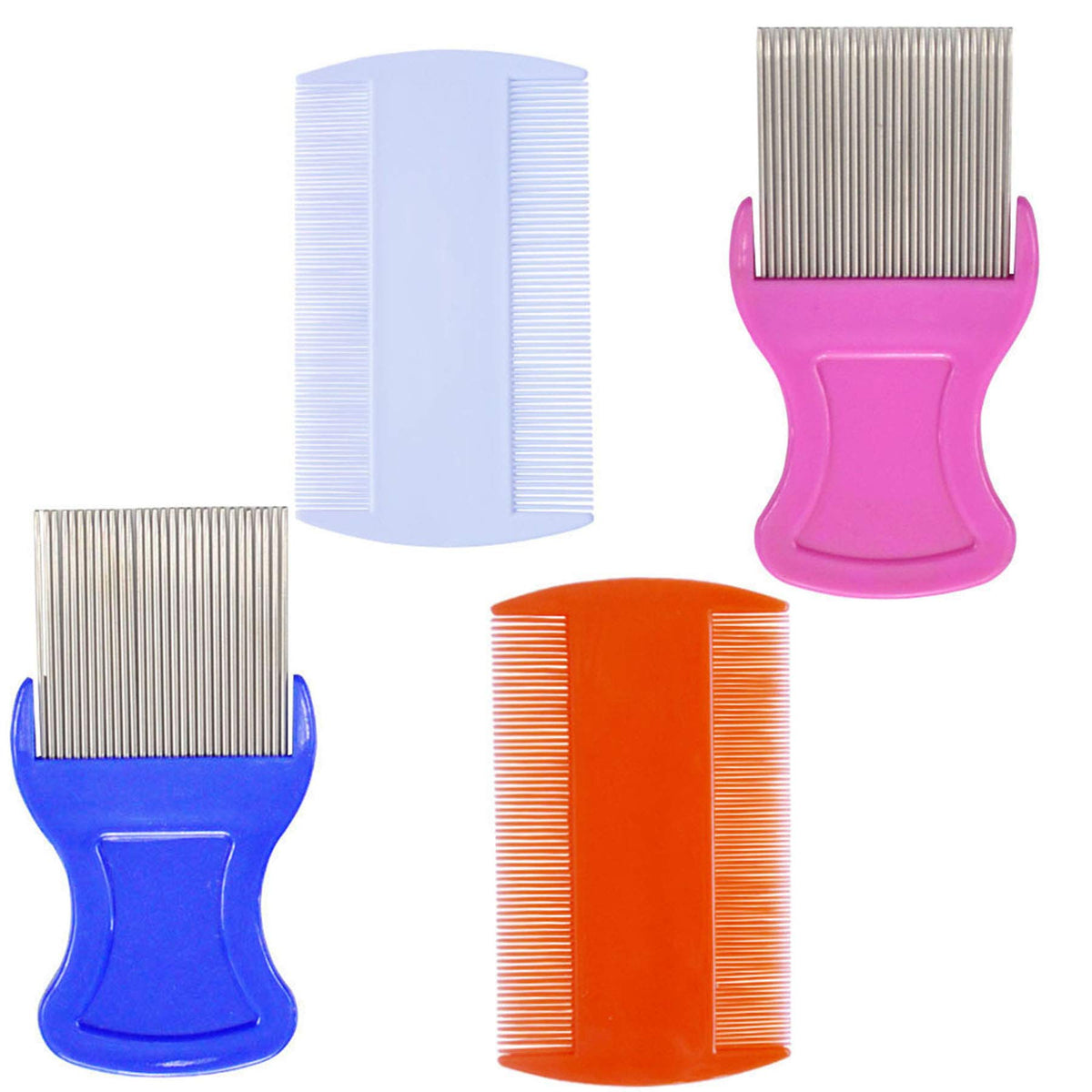 zYoung 4-pcs hair combs set with double-sided teeth for versatile styling.