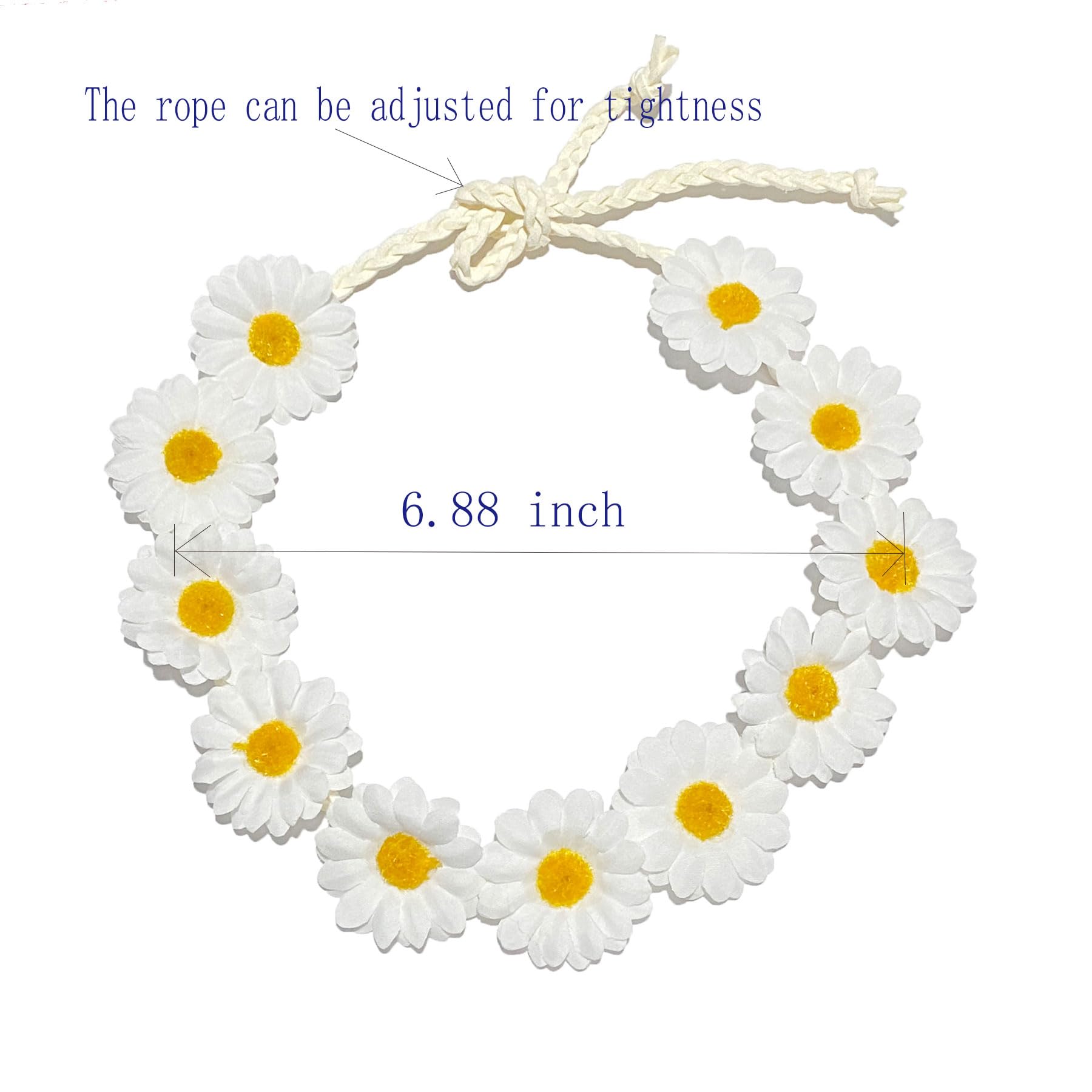 zYoung diadema girasol blanca, perfecta para retratos al aire libre y look nupcial.