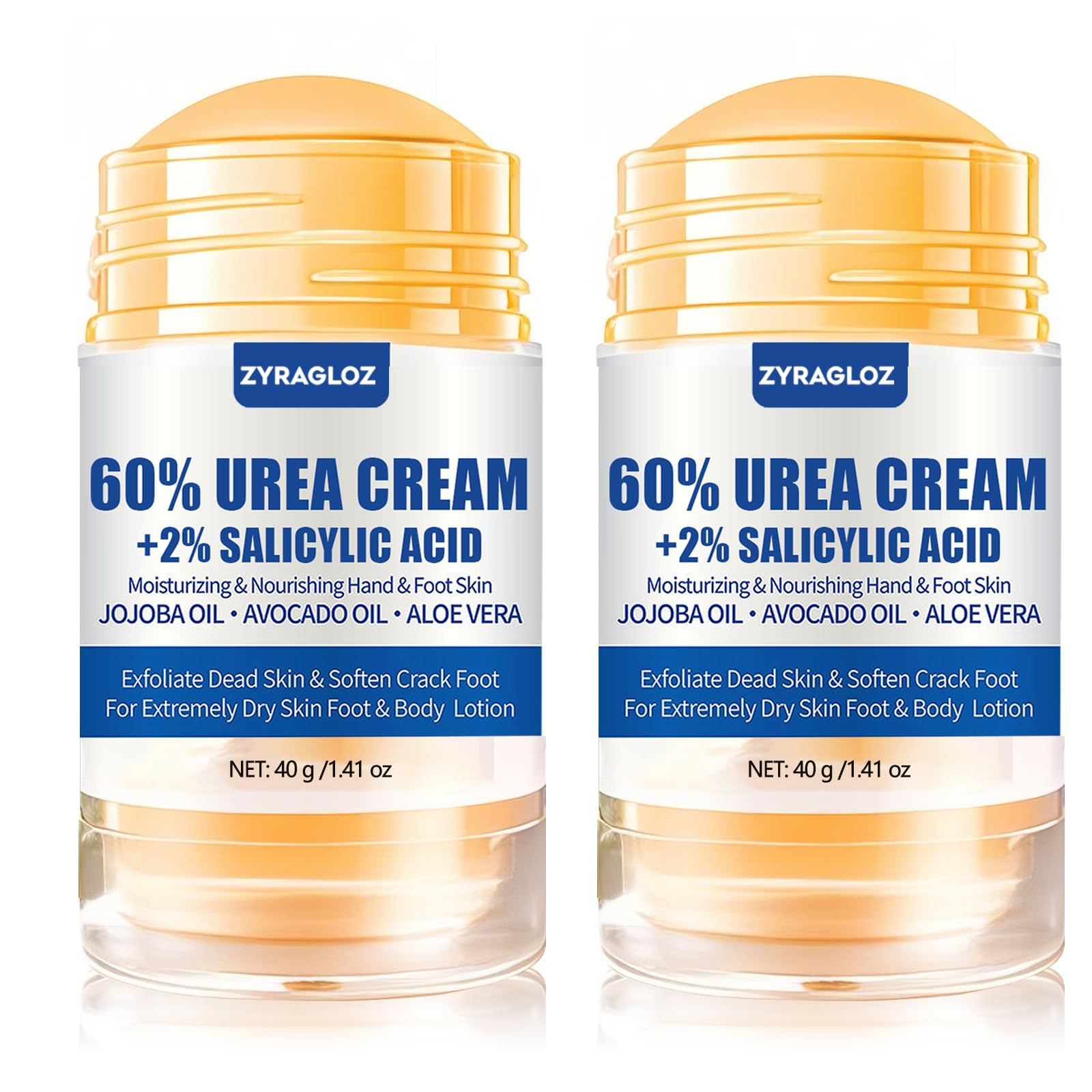 ZyraGloz Urea Cream Stick packaging shows maximum strength formula for dry skin
