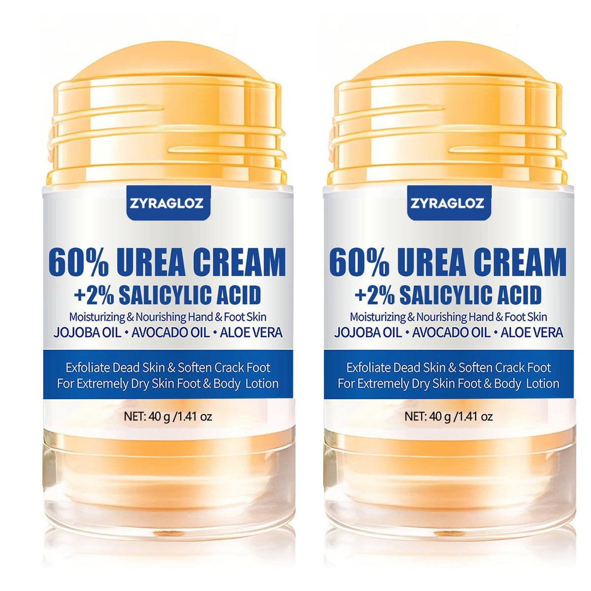 ZyraGloz Urea Cream Stick packaging shows maximum strength formula for dry skin