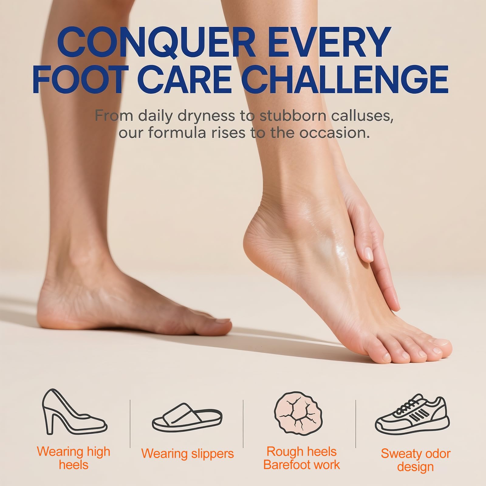 ZyraGloz Urea Cream Stick supports softer feet after use.