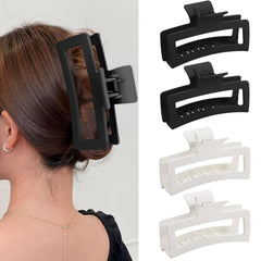 ZYTJ 5-inch black and white extralarge claw clip, front view with matte finish.