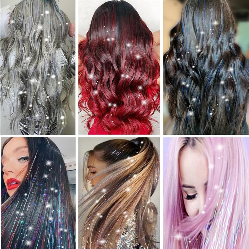 ZYXQZYX 50cm tinsel extensions can be trimmed to fit your length.