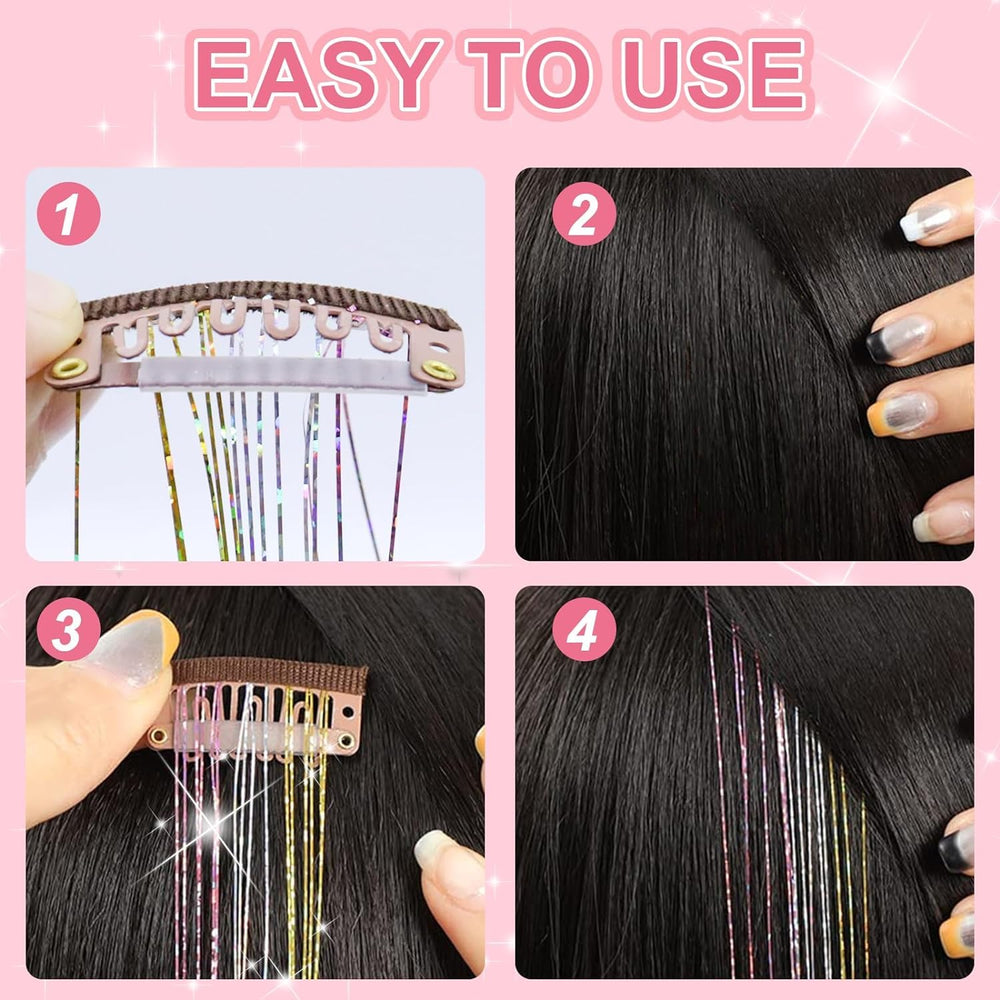 ZYXQZYX sparkle strands in gold and pink elevate daily looks.