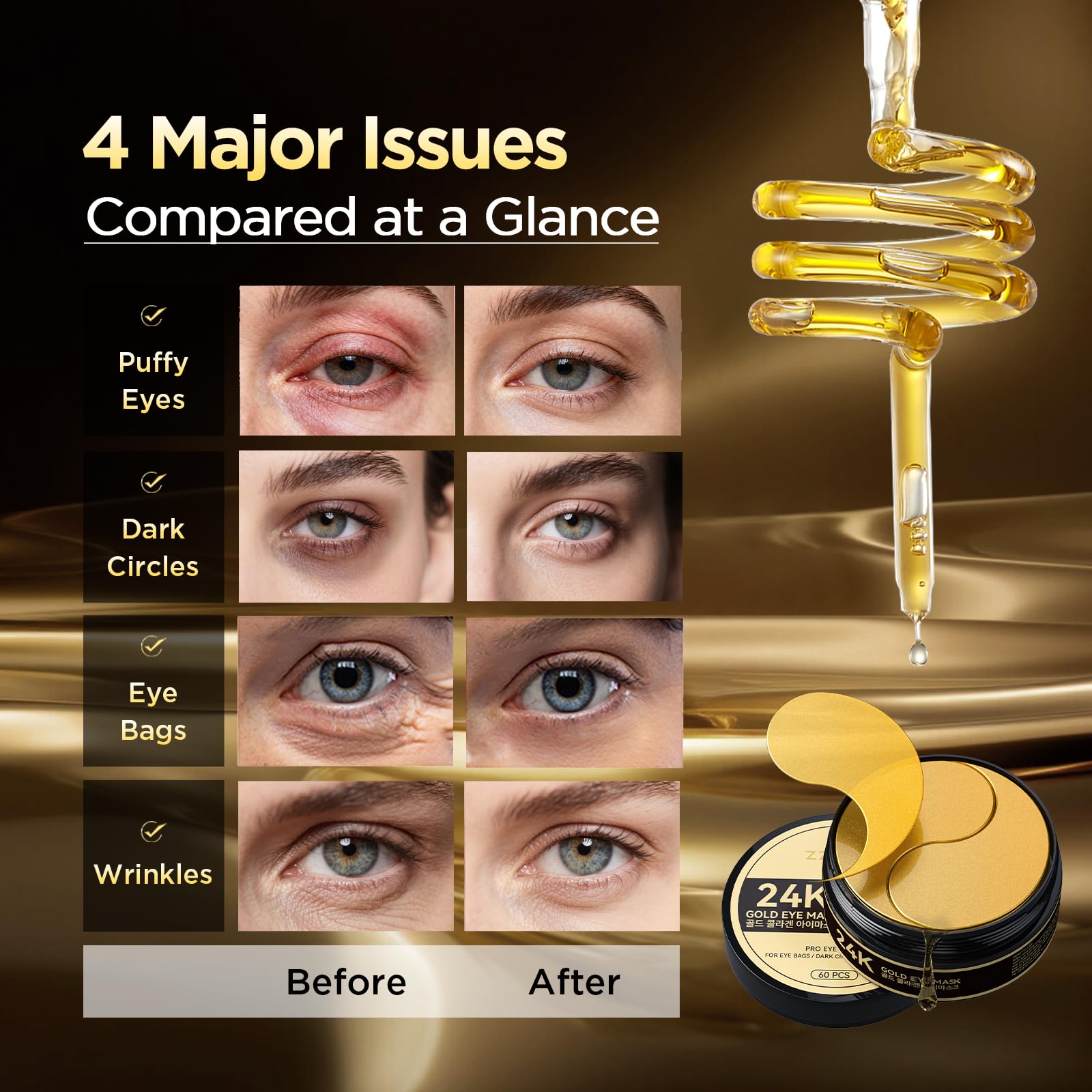 ZZILME eye patches during application show soothing texture.