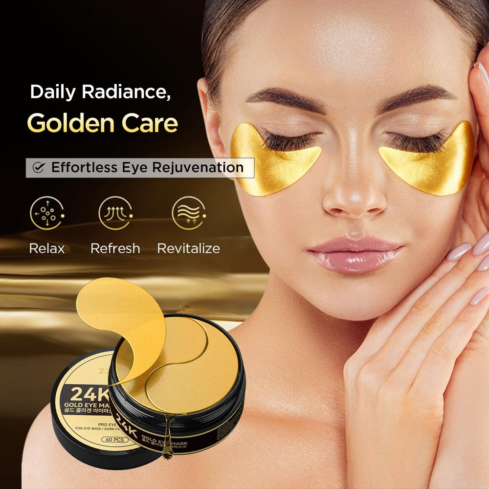 ZZILME hydrogel eye patches on face deliver cooling hydration.