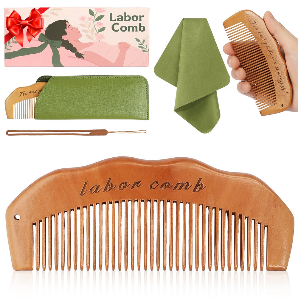 ZZTDSD birth comb with leather bag for travel-ready comfort during labor