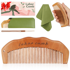 ZZTDSD birth comb with leather bag for travel-ready comfort during labor