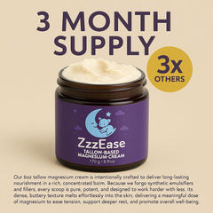 ZzzEase crema de magnesio para niños, base de sebo para absorción suave