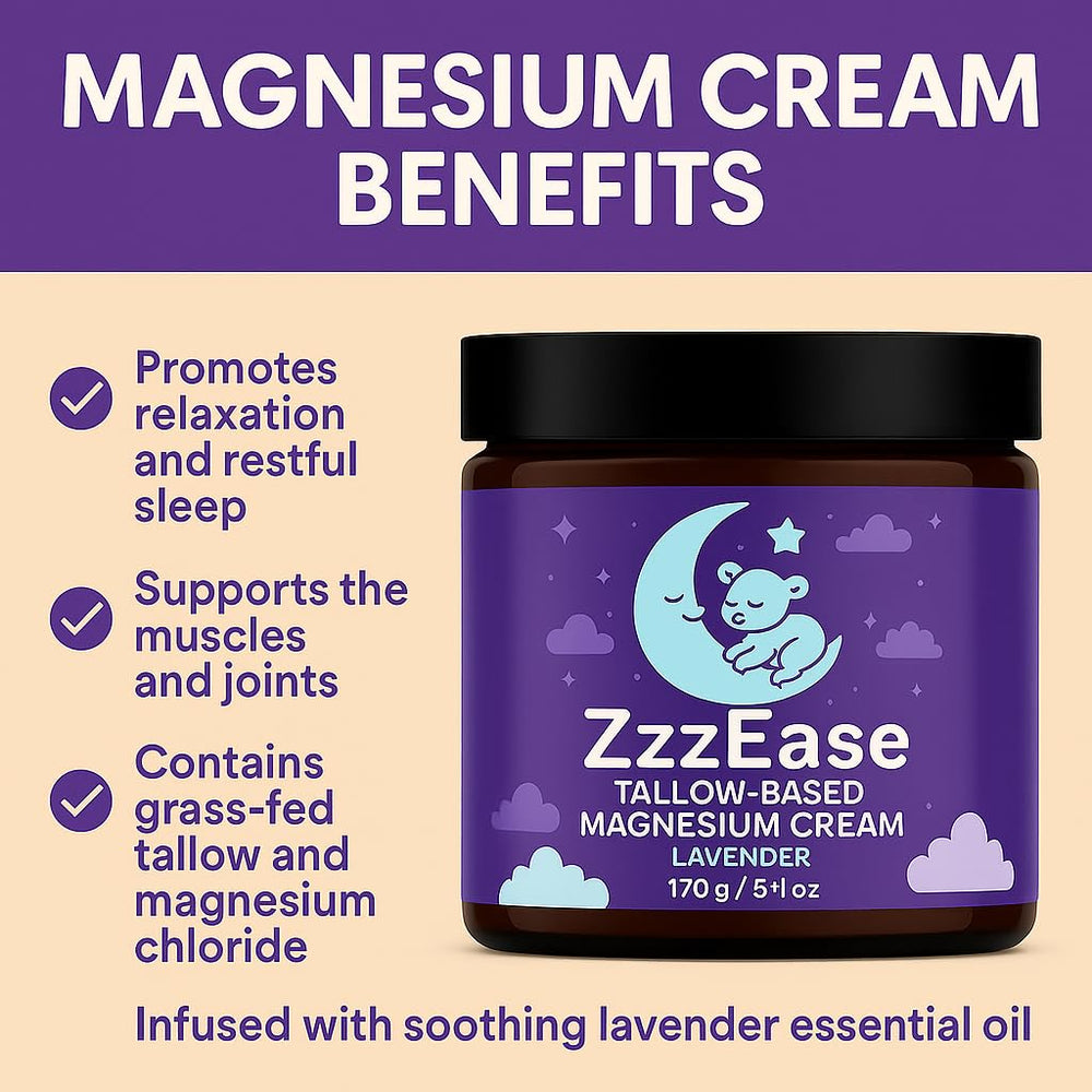 ZzzEase crema de magnesio para niños, presentacion de 6 onzas